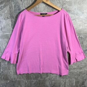 Ralph Lauren pink blouse with ruffle sleeves Woman's Size: XXL #preppy #feminine